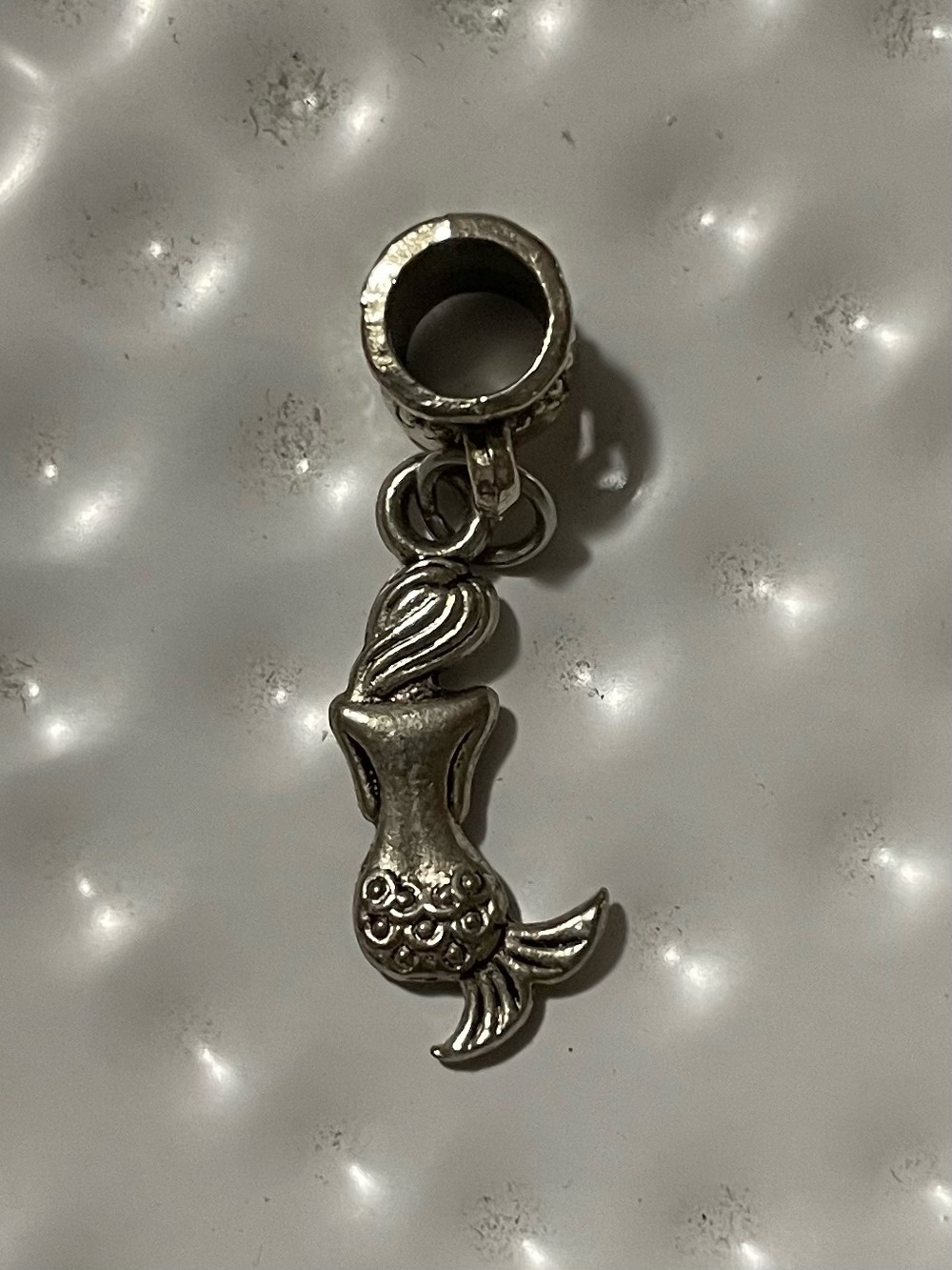 Silver Mermaid Fish Charm Pendant for Fish-Themed Jewelry